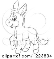 Poster, Art Print Of Outlined Cute Baby Donkey