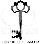 Clipart Of A Black And White Antique Skeleton Key 38 Royalty Free Vector Illustration