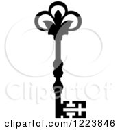 Clipart Of A Black And White Antique Skeleton Key 47 Royalty Free Vector Illustration