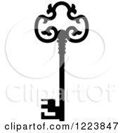 Clipart Of A Black And White Antique Skeleton Key 39 Royalty Free Vector Illustration
