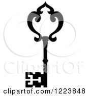 Clipart Of A Black And White Antique Skeleton Key 40 Royalty Free Vector Illustration
