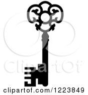 Clipart Of A Black And White Antique Skeleton Key 41 Royalty Free Vector Illustration
