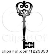 Clipart Of A Black And White Antique Skeleton Key 46 Royalty Free Vector Illustration