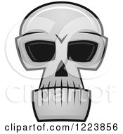 Clipart Of A Grayscale Monster Skull 8 Royalty Free Vector Illustration