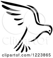 Poster, Art Print Of Black And White Flying Dove 4
