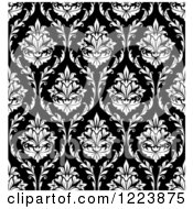 Poster, Art Print Of Seamless Pattern Of Damask In Black And White