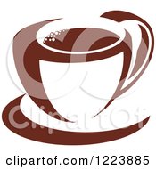 Clipart Of A Brown Coffee Cup With Royalty Free Vector Illustration