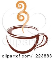 Poster, Art Print Of Brown Coffee Cup With Tan Steam 2