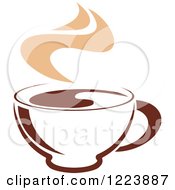 Poster, Art Print Of Brown Coffee Cup With Tan Steam 3