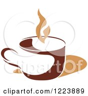 Poster, Art Print Of Brown Coffee Cup With Tan Steam