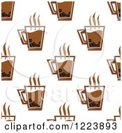 Clipart Of A Seamless Pattern Background Of Coffee Mugs Royalty Free Vector Illustration by Vector Tradition SM