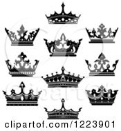 Poster, Art Print Of Black And White Crowns 5