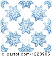 Seamless Pattern Background Of Blue Snowflakes 3