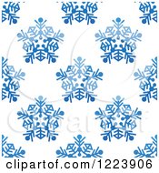 Poster, Art Print Of Seamless Pattern Background Of Blue Snowflakes 2