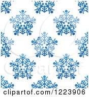 Seamless Pattern Background Of Blue Snowflakes 2