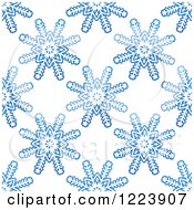 Clipart Of A Seamless Pattern Background Of Blue Snowflakes Royalty Free Vector Illustration