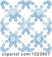 Seamless Pattern Background Of Blue Snowflakes