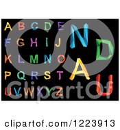 Poster, Art Print Of Colorful Origami Alphabet Letters On Black