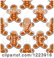 Seamless Pattern Background Of Christmas Gingerbread Man Cookies