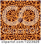 Clipart Of A Seamless Brown And Orange Arabic Or Islamic Design 3 Royalty Free Vector Illustration