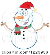 Poster, Art Print Of Cheerful Christmas Snowman