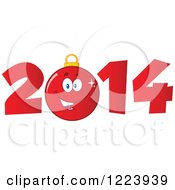 Poster, Art Print Of Red Christmas Bauble Ornament In Year 2014