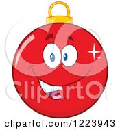 Poster, Art Print Of Happy Red Christmas Bauble Ornament