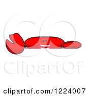 Clipart Of A Red Cartoon Crab Presenting Over A Sign Royalty Free Vector Illustration
