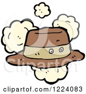 Cartoon Of A Dusty Hat With Eyes Royalty Free Vector Illustration