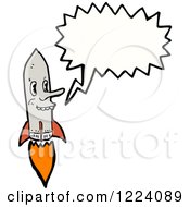Cartoon Of A Talking Rocket Royalty Free Vector Illustration