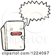 Cartoon Of A Talking Refrigerator Royalty Free Vector Illustration by lineartestpilot