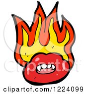 Cartoon Of A Flaming Vampire Mouth Royalty Free Vector Illustration by lineartestpilot