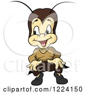 Poster, Art Print Of Happy Cartoon Cricket
