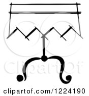 Clipart Of A Black And White Magician Table Royalty Free Vector Illustration
