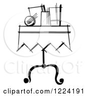 Poster, Art Print Of Black And White Items On A Magician Table