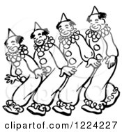 Poster, Art Print Of Black And White Clowns Walking Or Dancing