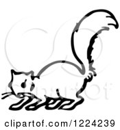 Clipart Of A Black And White Squirrel Royalty Free Vector Illustration