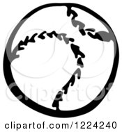 Clipart Of A Black And White Baseball Royalty Free Vector Illustration by Picsburg