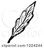 Clipart Of A Black And White Leaf Royalty Free Vector Illustration