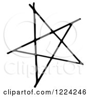 Clipart Of A Black And White Star Pentagram Royalty Free Vector Illustration by Picsburg
