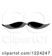Clipart Of A Black And White Mustache Royalty Free Vector Illustration