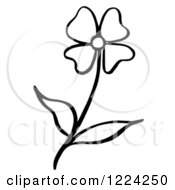 Clipart Of A Black And White Flower Royalty Free Vector Illustration by Picsburg