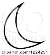 Clipart Of A Black And White Crescent Moon Royalty Free Vector Illustration