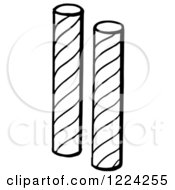 Clipart Of Black And White Stick Candy Royalty Free Vector Illustration
