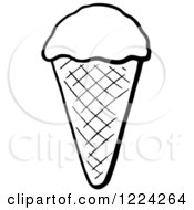 Clipart Of A Waffle Ice Cream Cone Royalty Free Vector Illustration