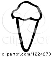 Clipart Of A Black And White Ice Cream Cone Royalty Free Vector Illustration by Picsburg