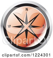 Poster, Art Print Of Red Compass Direction Icon