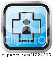 Clipart Of A Blue Medical Cross Icon Royalty Free Vector Illustration