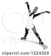 Clipart Of A Female Figure Ice Skater Royalty Free Vector Illustration