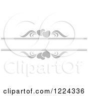 Poster, Art Print Of Gray Hearts And Swirls With Copyspace